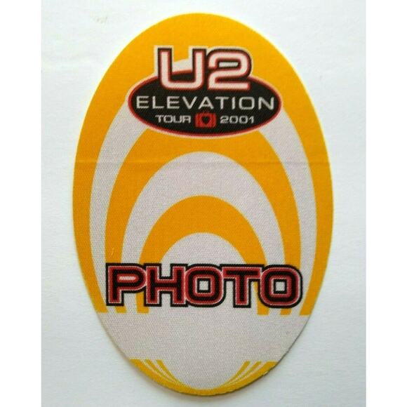 U2 Backstage Pass Original Pop Rock Music Elevation Concert Tour 2001 Yellow - Picture 1 of 3